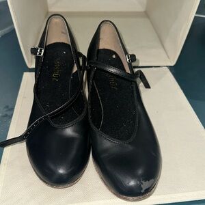 Womens Black Latin salsa Character shoes